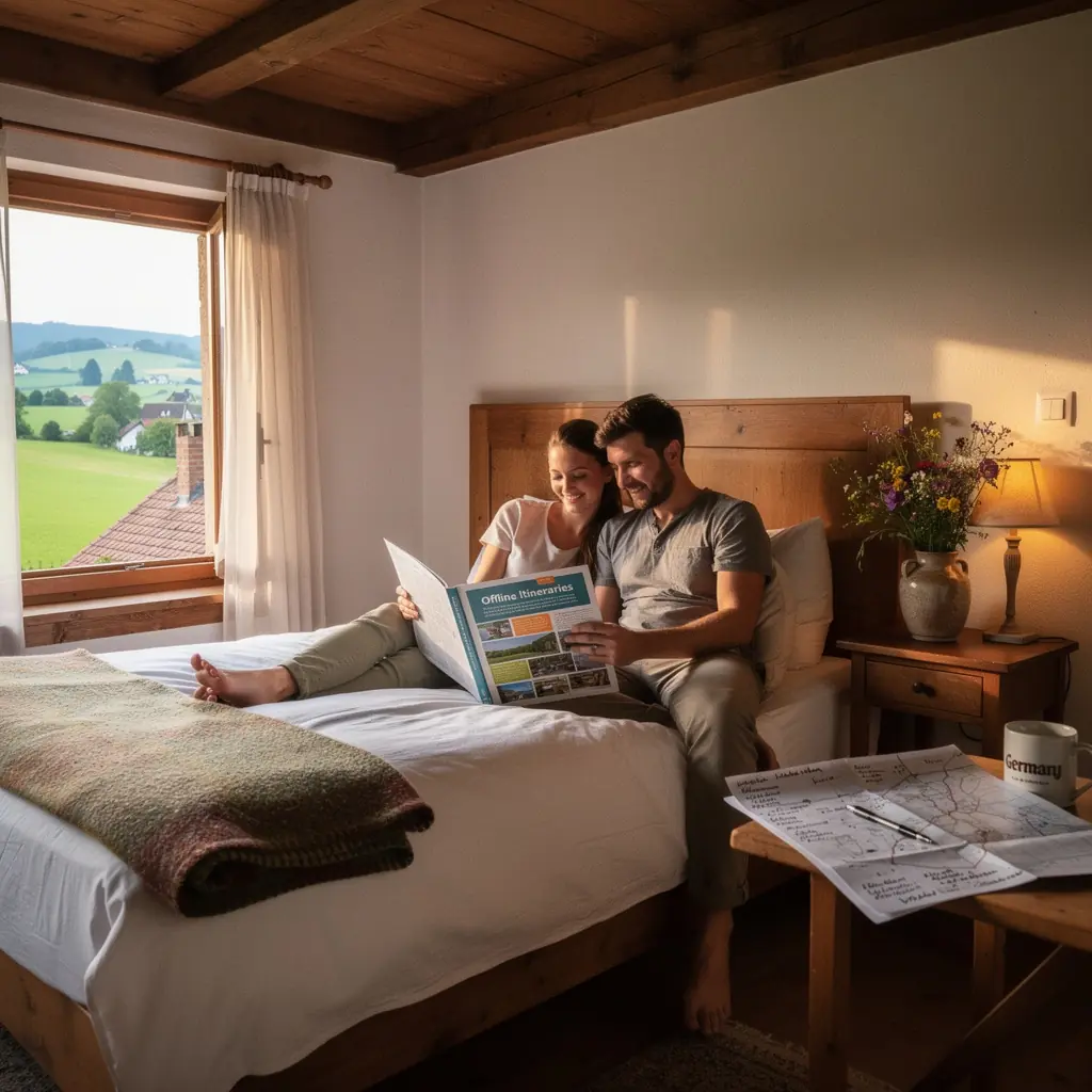 Eine detaillierte Karte mit verschiedenen Reiserouten durch die Nordsee-Region.